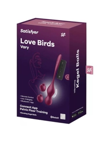 SATISFYER LOVE BIRDS VARY BOLAS VIBRADORES APP GRATUITA ROJO VINO