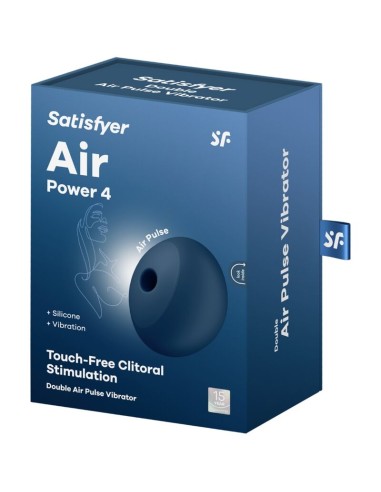SATISFYER AIR POWER 4 ESTIMULADOR VIBRADOR 12 VIBRACIONES AZUL