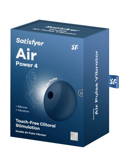 SATISFYER AIR POWER 4 ESTIMULADOR VIBRADOR 12 VIBRACIONES AZUL