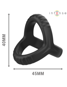 INTENSE CARSON ANILLO DOBLE PARA PENE SILICONA NEGRO MODELO 4
