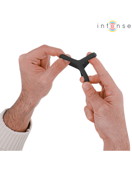 INTENSE CARSON ANILLO DOBLE PARA PENE SILICONA NEGRO MODELO 4