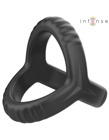 INTENSE CARSON ANILLO DOBLE PARA PENE SILICONA NEGRO MODELO 4