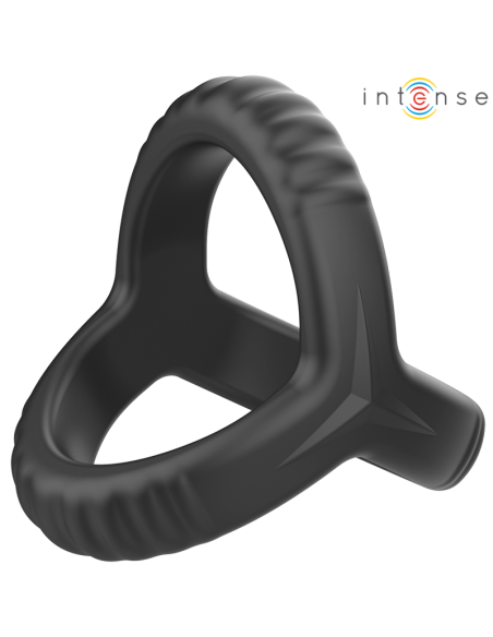 INTENSE CARSON ANILLO DOBLE PARA PENE SILICONA NEGRO MODELO 4