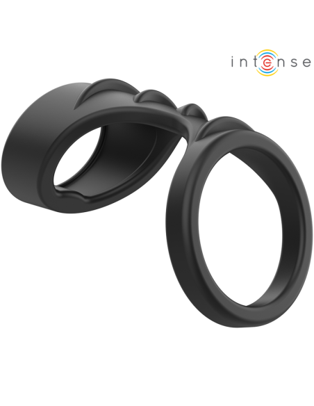 INTENSE THEO ANILLO DOBLE PARA PENE SILICONA NEGRO MODELO 3