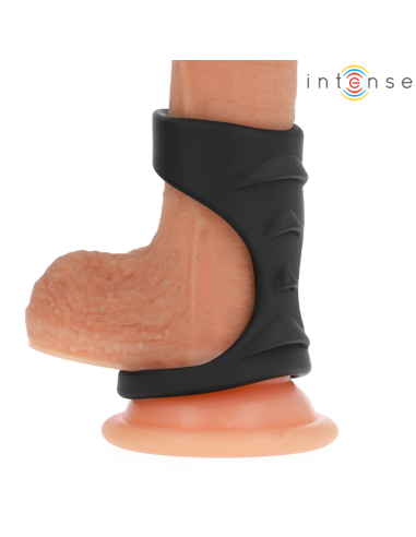 INTENSE THEO ANILLO DOBLE PARA PENE SILICONA NEGRO MODELO 3