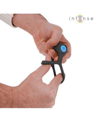 INTENSE ALEX ANILLO DOBLE VIBRADOR PENE 10 VIBRACIONES NEGRO