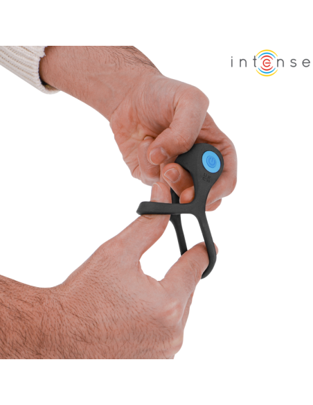 INTENSE ALEX ANILLO DOBLE VIBRADOR PENE 10 VIBRACIONES NEGRO