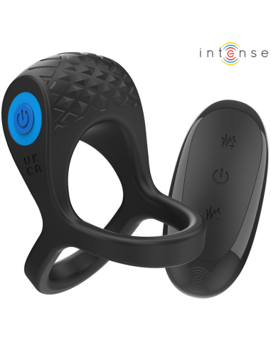 INTENSE ALEX ANILLO DOBLE VIBRADOR PENE 10 VIBRACIONES NEGRO