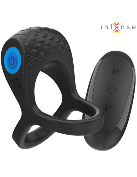 INTENSE ALEX ANILLO DOBLE VIBRADOR PENE 10 VIBRACIONES NEGRO
