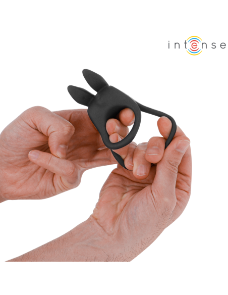 INTENSE SAM ANILLO DOBLE VIBRADOR PENE 10 VIBRACIONES NEGRO