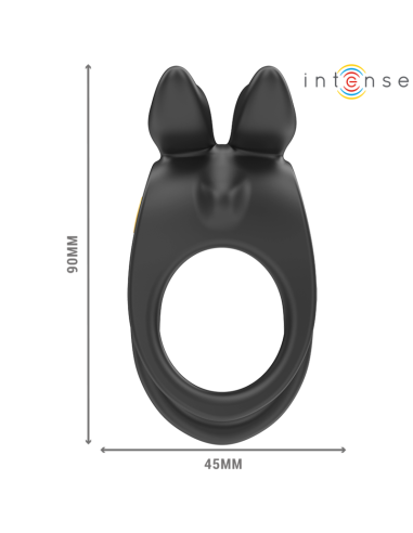 INTENSE SAM ANILLO DOBLE VIBRADOR PENE 10 VIBRACIONES NEGRO