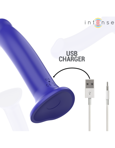 INTENSE VICTORIA VIBRADOR CON VENTOSA 10 VIBRACIONES AZUL OSCURO CONTROL REMOTO