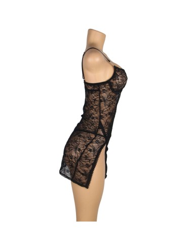 SUBBLIME 954185 BABYDOLL DE ENCAJE CON TIRANTES AJUSTABLES NEGRO S M