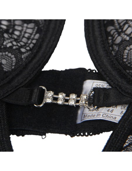 SUBBLIME 954185 BABYDOLL DE ENCAJE CON TIRANTES AJUSTABLES NEGRO S M