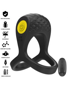 INTENSE ALEX ANILLO DOBLE VIBRADOR PENE 10 VIBRACIONES NEGRO