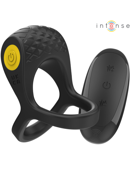 INTENSE ALEX ANILLO DOBLE VIBRADOR PENE 10 VIBRACIONES NEGRO