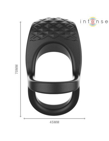 INTENSE ALEX ANILLO DOBLE VIBRADOR PENE 10 VIBRACIONES NEGRO