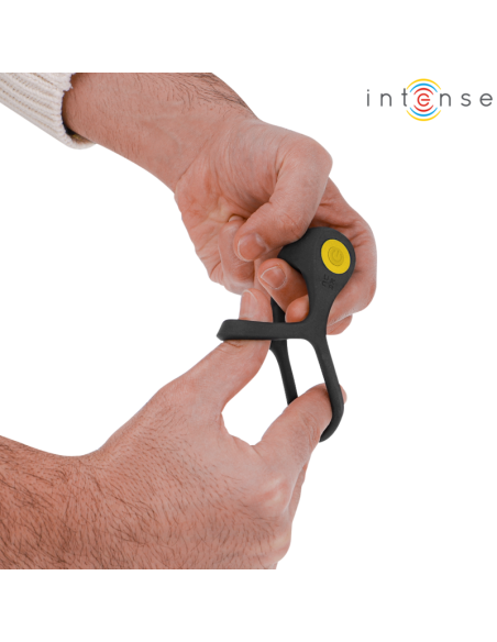 INTENSE ALEX ANILLO DOBLE VIBRADOR PENE 10 VIBRACIONES NEGRO