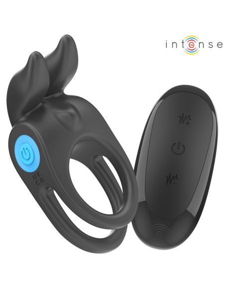 INTENSE SAM ANILLO DOBLE VIBRADOR PENE 10 VIBRACIONES NEGRO