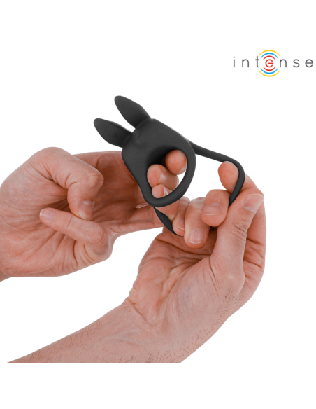 INTENSE SAM ANILLO DOBLE VIBRADOR PENE 10 VIBRACIONES NEGRO