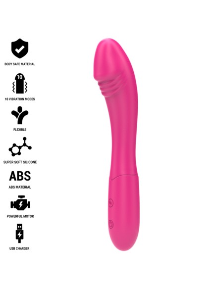 INTENSE BELINDA VIBRADOR 19 CM FLEXIBLE 10 VIBRACIONES ROSA
