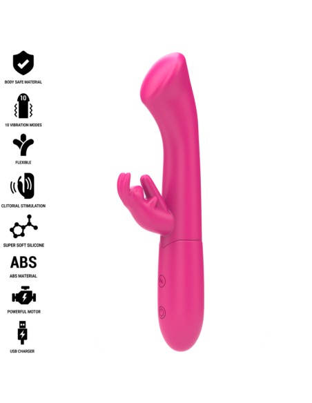 INTENSE JULIETA VIBRADOR RABBIT 186 CM 10 VIBRACIONES ROSA