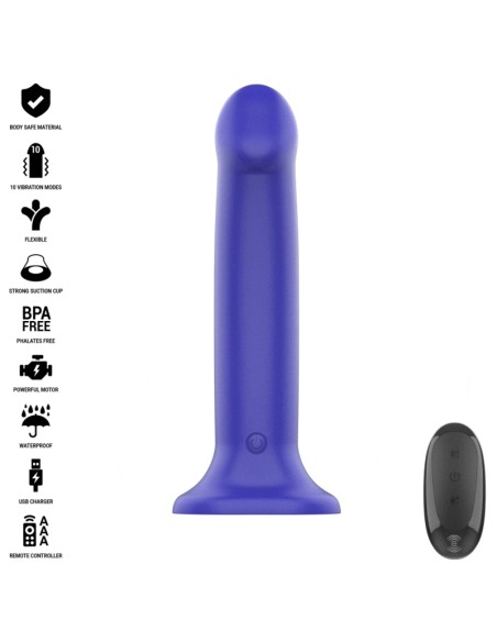 INTENSE VICTORIA VIBRADOR CON VENTOSA 10 VIBRACIONES AZUL OSCURO CONTROL REMOTO