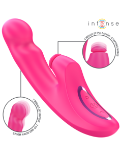 INTENSE EMI VIBRADOR 135 CM MULTIFUNCIAN 3 EN 1 10 VIBRACIONES ROSA