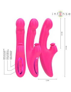 INTENSE EMI VIBRADOR 135 CM MULTIFUNCIAN 3 EN 1 10 VIBRACIONES ROSA 2