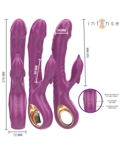 INTENSE HALLE VIBRADOR MULTIFUNCIAN CON LENGUA ESTIMULADORA EN FORMA DE DELFAN MORADO 2