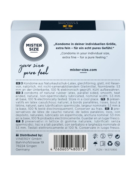 MISTER SIZE PRESERVATIVOS TALLA M 53 MM 3 UNIDADES