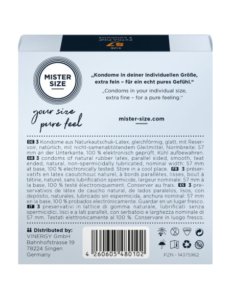 MISTER SIZE PRESERVATIVOS TALLA L 57 MM 3 UNIDADES