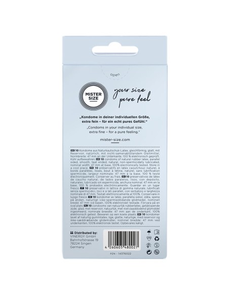 MISTER SIZE PRESERVATIVOS TALLA XS 47 MM 10 UNIDADES