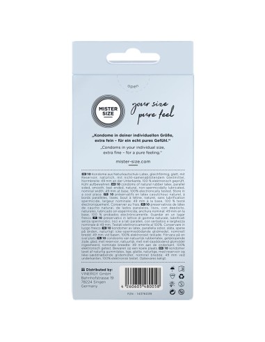 MISTER SIZE PRESERVATIVOS TALLA S 49 MM 10 UNIDADES
