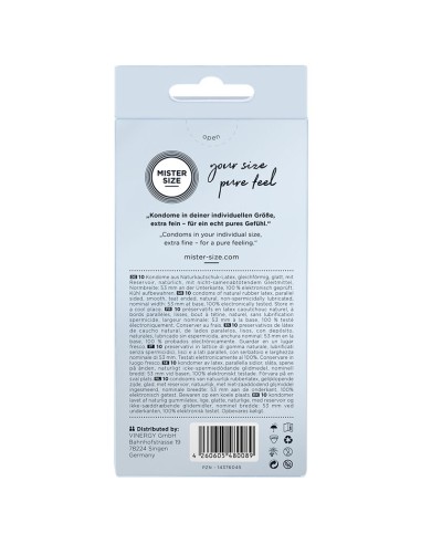 MISTER SIZE PRESERVATIVOS TALLA M 53 MM 10 UNIDADES