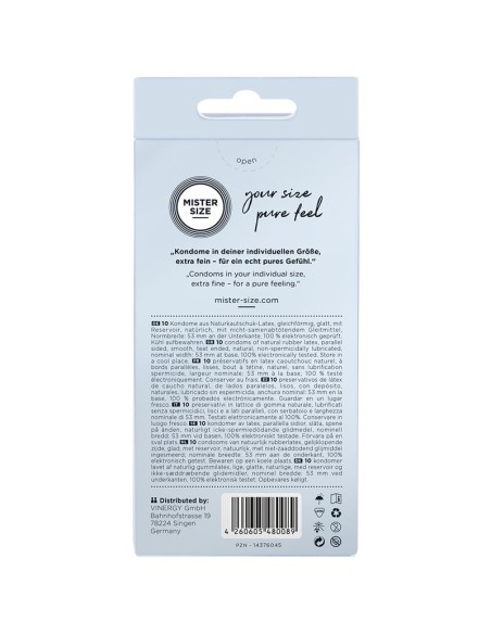 MISTER SIZE PRESERVATIVOS TALLA M 53 MM 10 UNIDADES