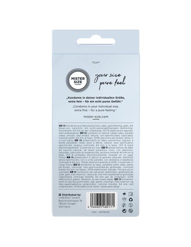 MISTER SIZE PRESERVATIVOS TALLA XXL 64 MM 10 UNIDADES