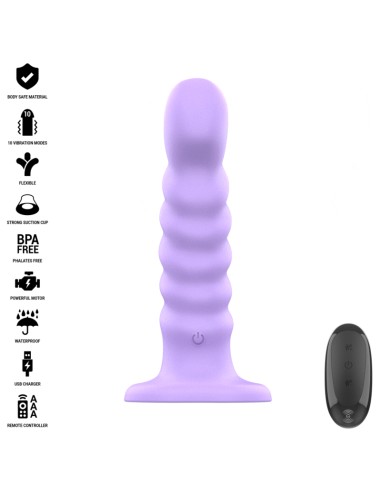 INTENSE BRENDA VIBRADOR TALLA M DISEAO EN ESPIRAL 10 VIBRACIONES MORADO CONTROL REMOTO