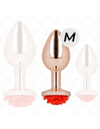 KINK PLUG ANAL ORO ROSADO ROSA ROJA M