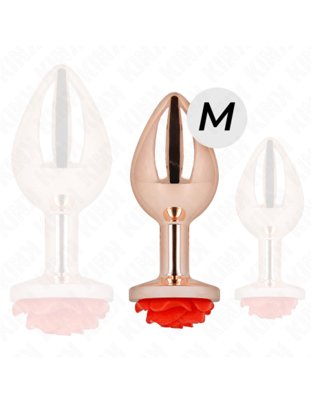 KINK PLUG ANAL ORO ROSADO ROSA ROJA M