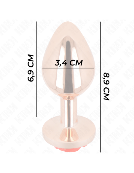 KINK PLUG ANAL ORO ROSADO ROSA ROJA M