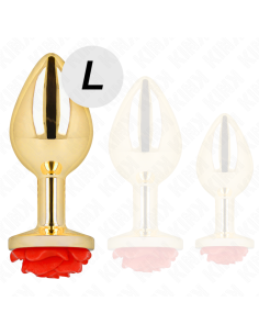 KINK PLUG ANAL DORADO ROSA ROJA TALLA L