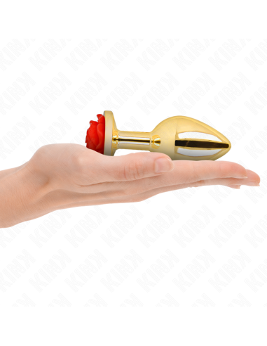 KINK PLUG ANAL DORADO ROSA ROJA TALLA L