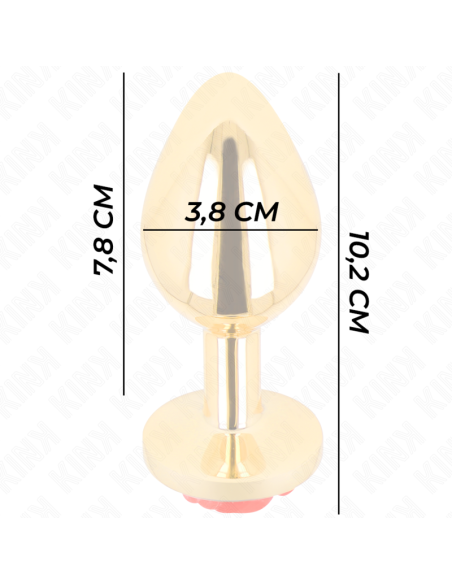 KINK PLUG ANAL DORADO ROSA ROJA TALLA L