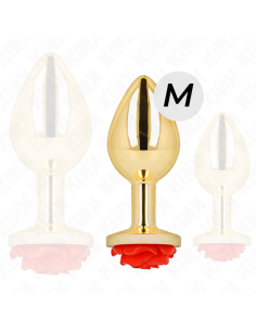 KINK PLUG ANAL DORADO ROSA ROJA TALLA M 2
