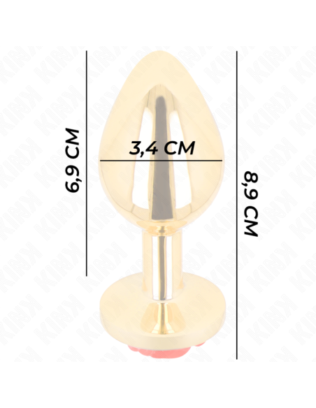 KINK PLUG ANAL DORADO ROSA ROJA TALLA M