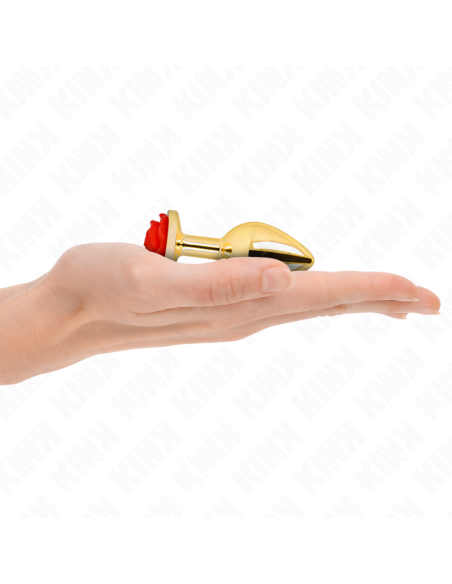 KINK PLUG ANAL DORADO ROSA ROJA TALLA S