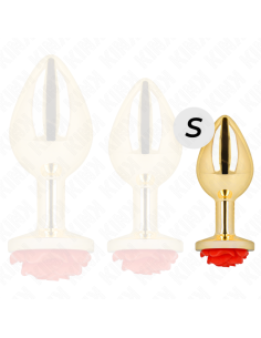 KINK PLUG ANAL DORADO ROSA ROJA TALLA S 2