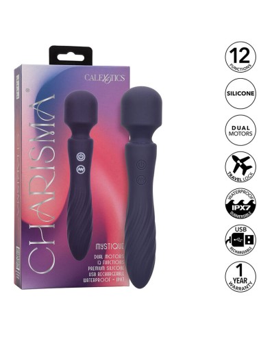 CALEXOTICS CHARISMA MYSTIQUE MASAJEADOR DOBLE MOTOR 12 FUNCIONES 215 CM X 45 CM MORADO