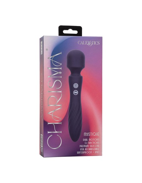 CALEXOTICS CHARISMA MYSTIQUE MASAJEADOR DOBLE MOTOR 12 FUNCIONES 215 CM X 45 CM MORADO